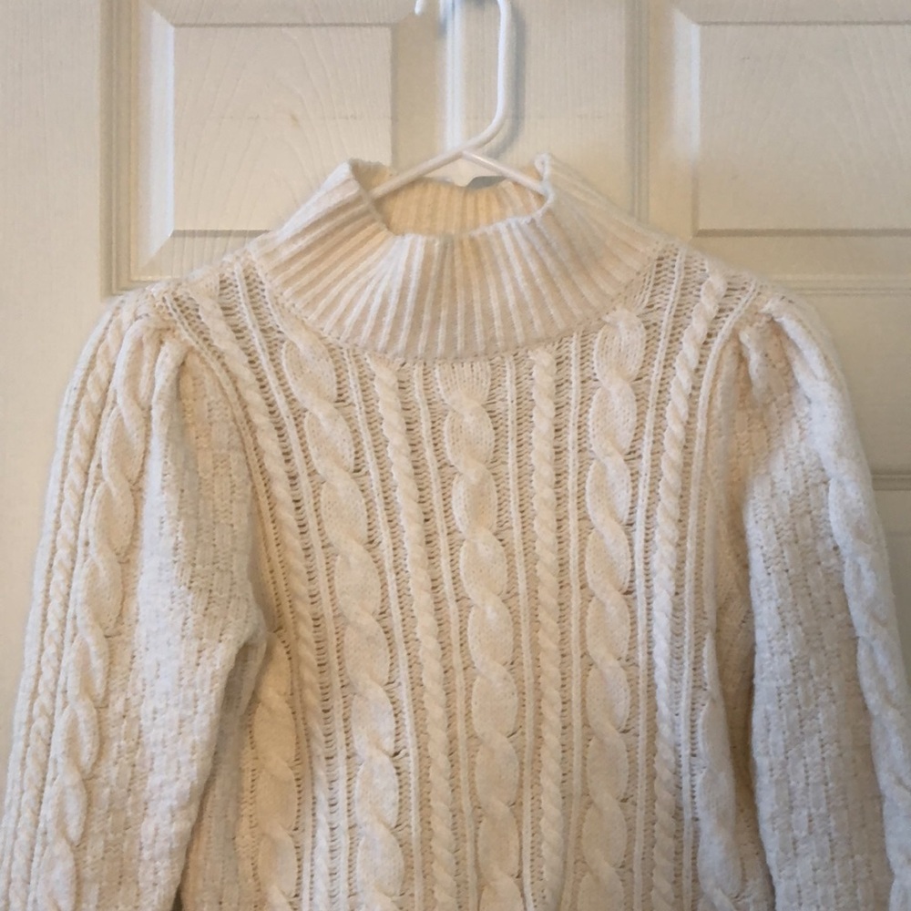 Cream Puff Sleeve Knit Sweater - Picture 2 of 9